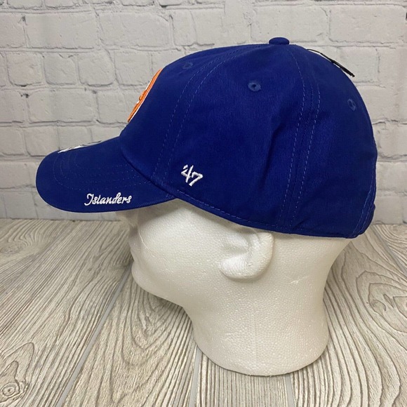 47 Brand NY New York Islanders Logo Womens Hat Adj Strapback Blue Clean Up New - Picture 5 of 10